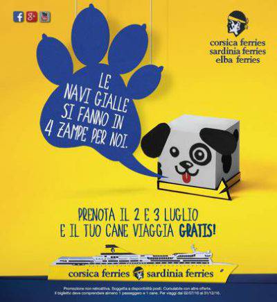 Corsica Ferries amica dei 'quattro zampe'