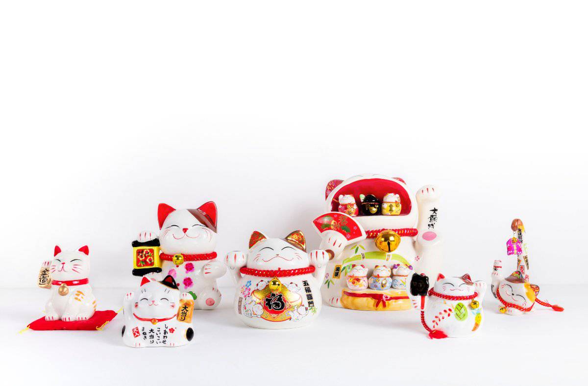japonnais di gatto regalo, Cabochon di orecchini Maneki Neko gatto il buon fascino di fortuna gatto cinese