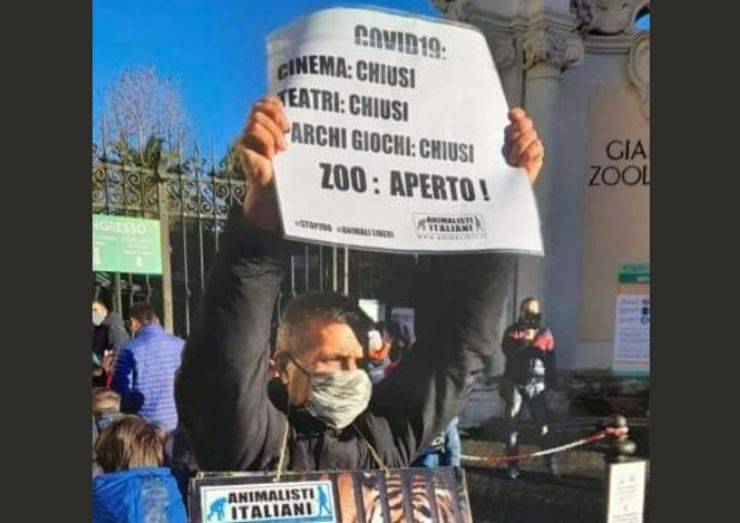 animalisti protestano bioparco Roma
