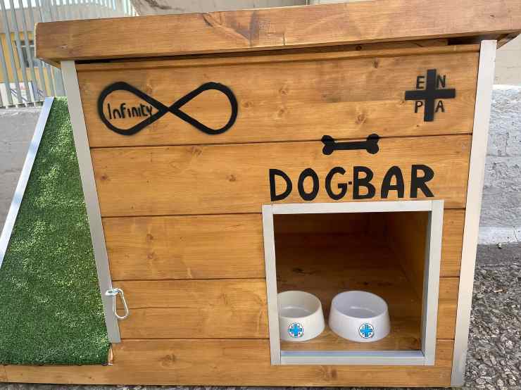 Il dog bar in primo piano (Foto Facebook)