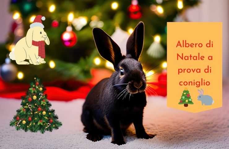 Coniglio e albero di Natale