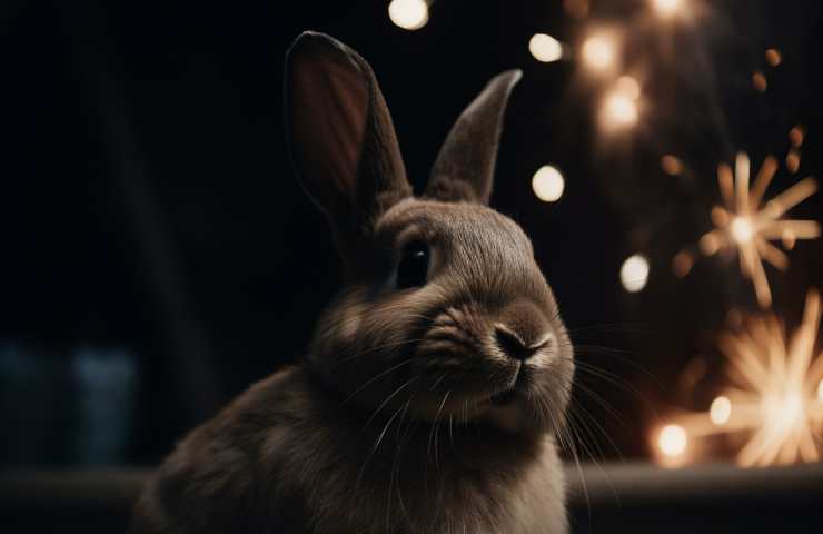 El conejo tiene miedo a los fuegos artificiales.