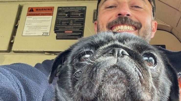 cane salvato da macchinista