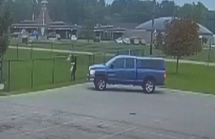 Lancia due cuccioli in fin di vita oltre il recinto