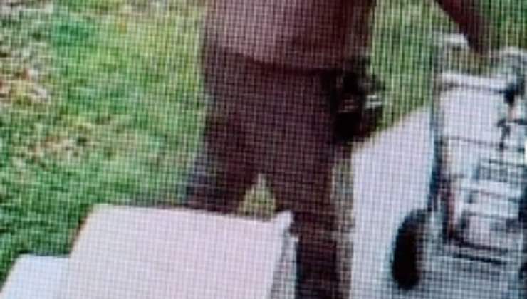 Il ragazzo della consegna si allontanata e lascia il pacco incustodito 