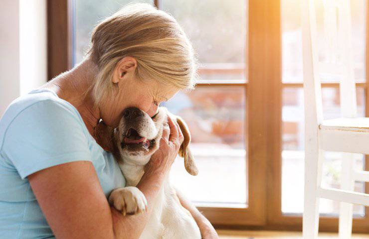 il cane consola la proprietaria