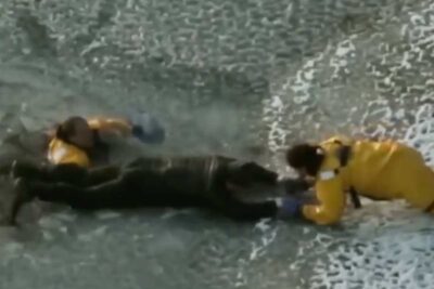 Vigili del fuoco salvano l’uomo caduto nel lago in Massachusetts