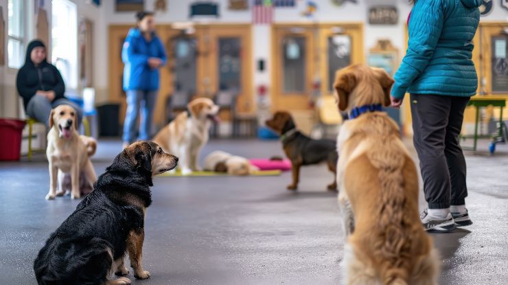 cani a scuola di addestramento
