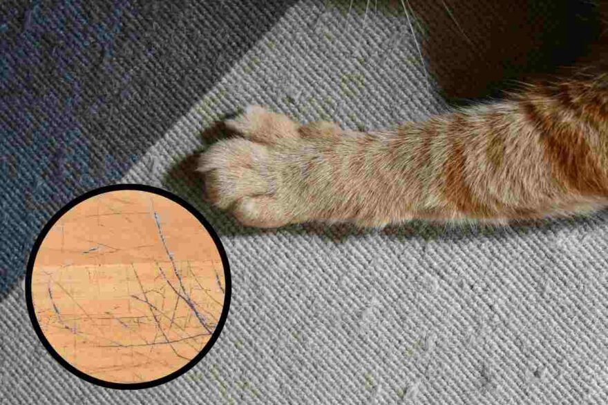 i graffi sul pavimento fatti dal gatto