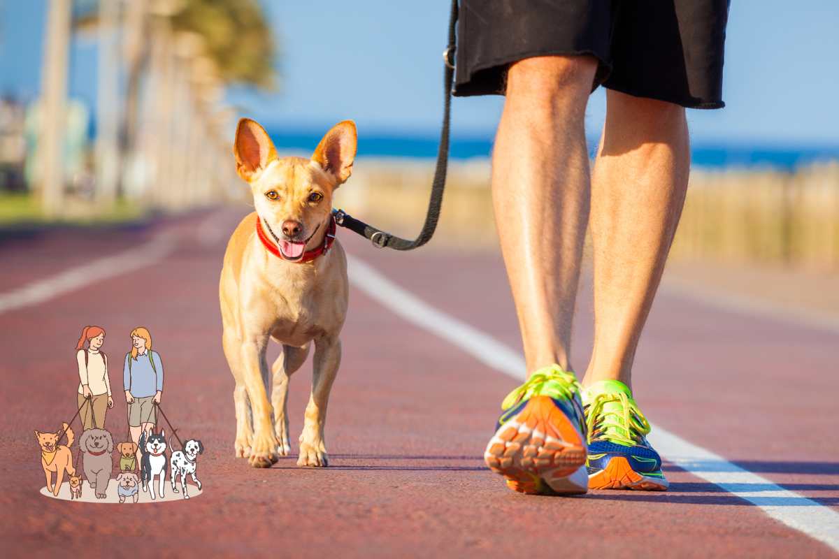 Cane e uomo in spiaggia