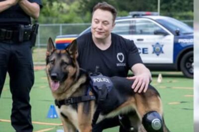 Musk e cane poliziotto