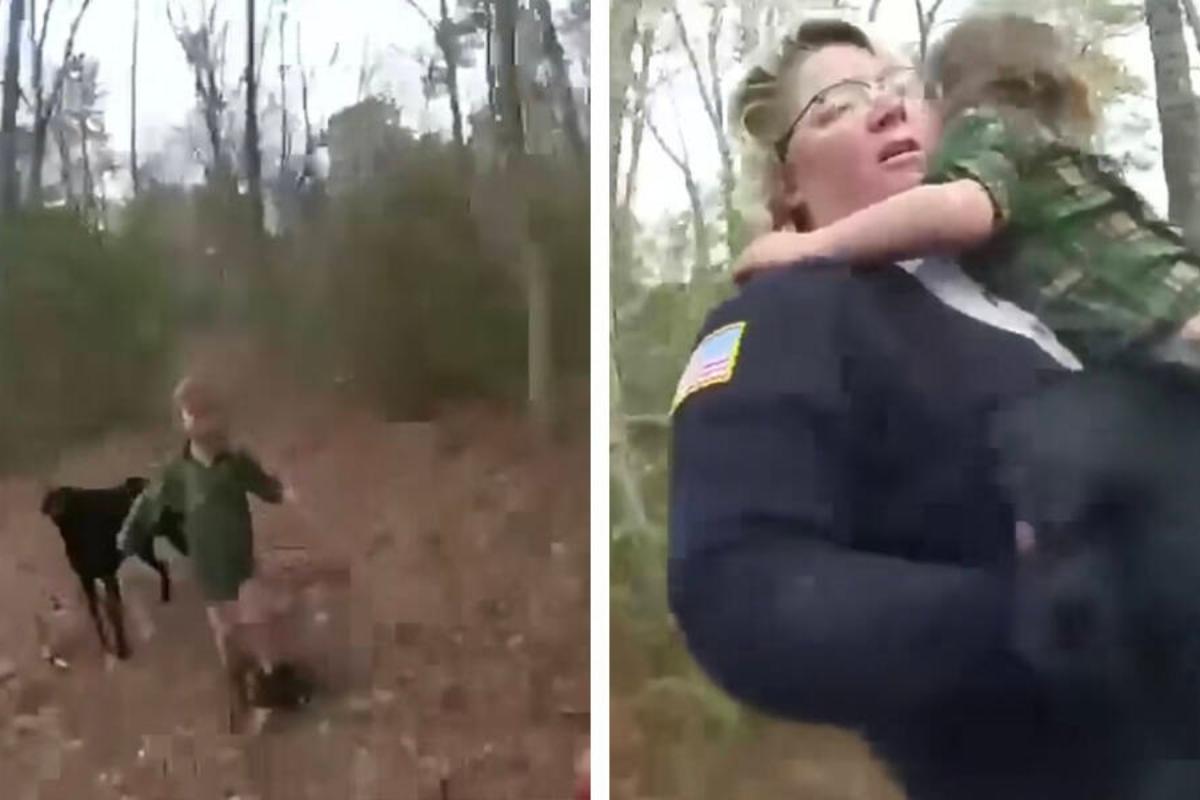 bambino cane e mamma