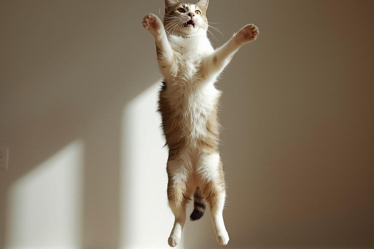 gatto salta in alto
