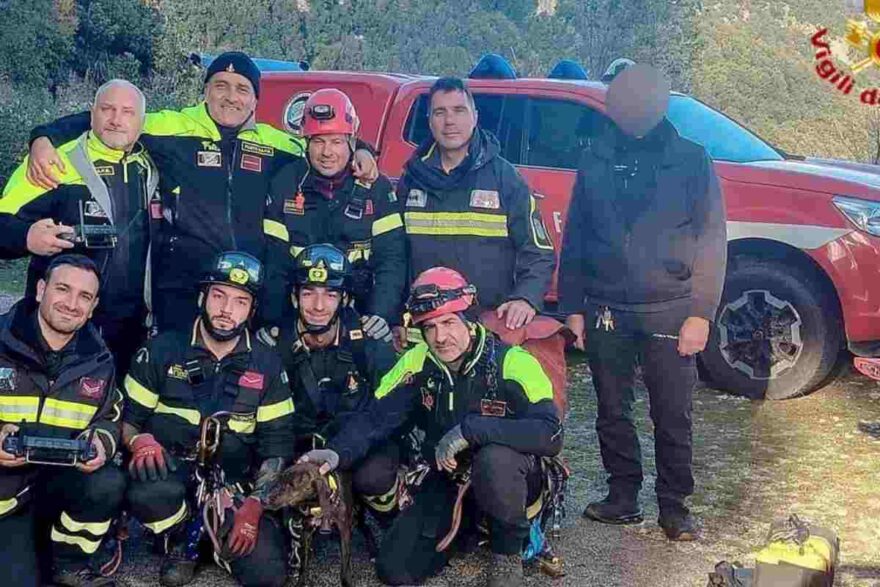 vigili del fuoco e cane