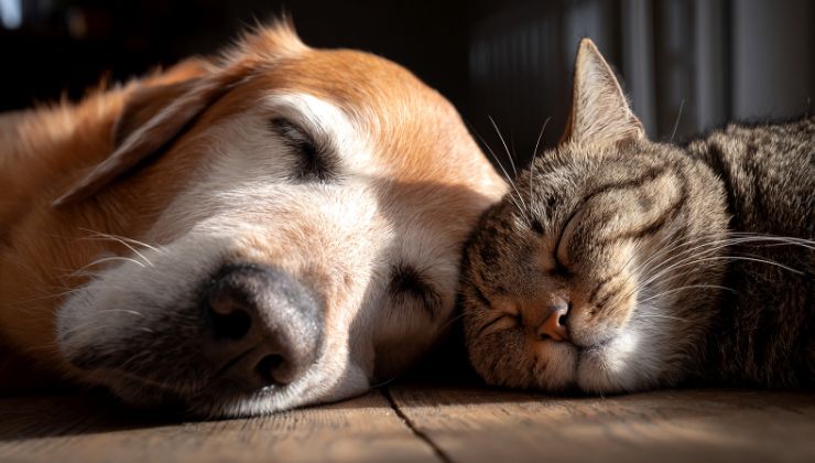 cane e gatto addormentati