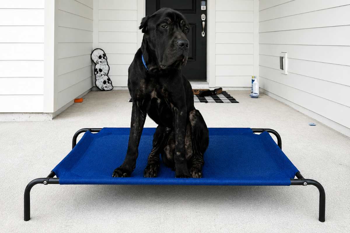 cane corso su lettino