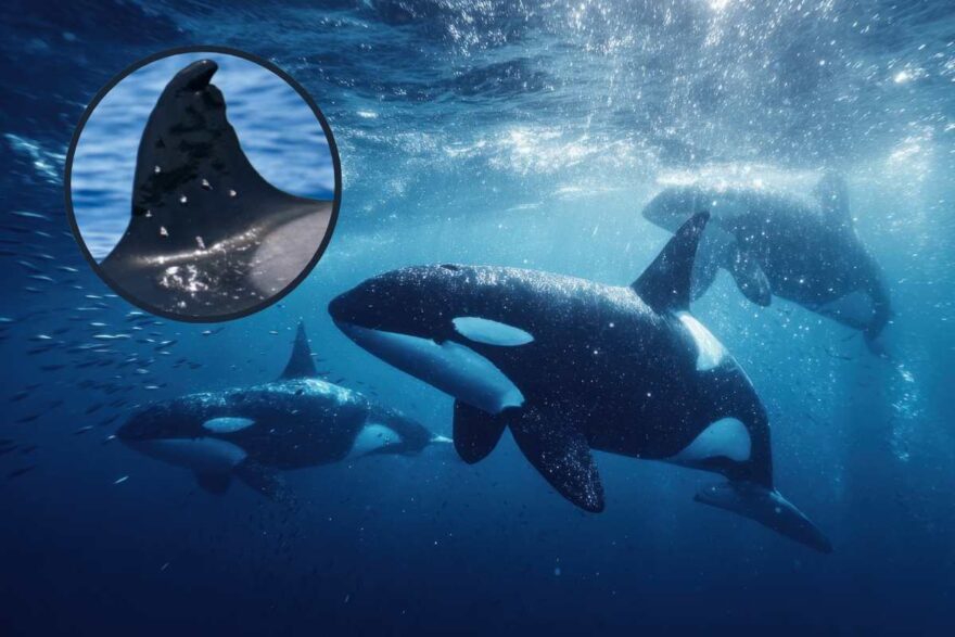 pinna ferita nell'orca