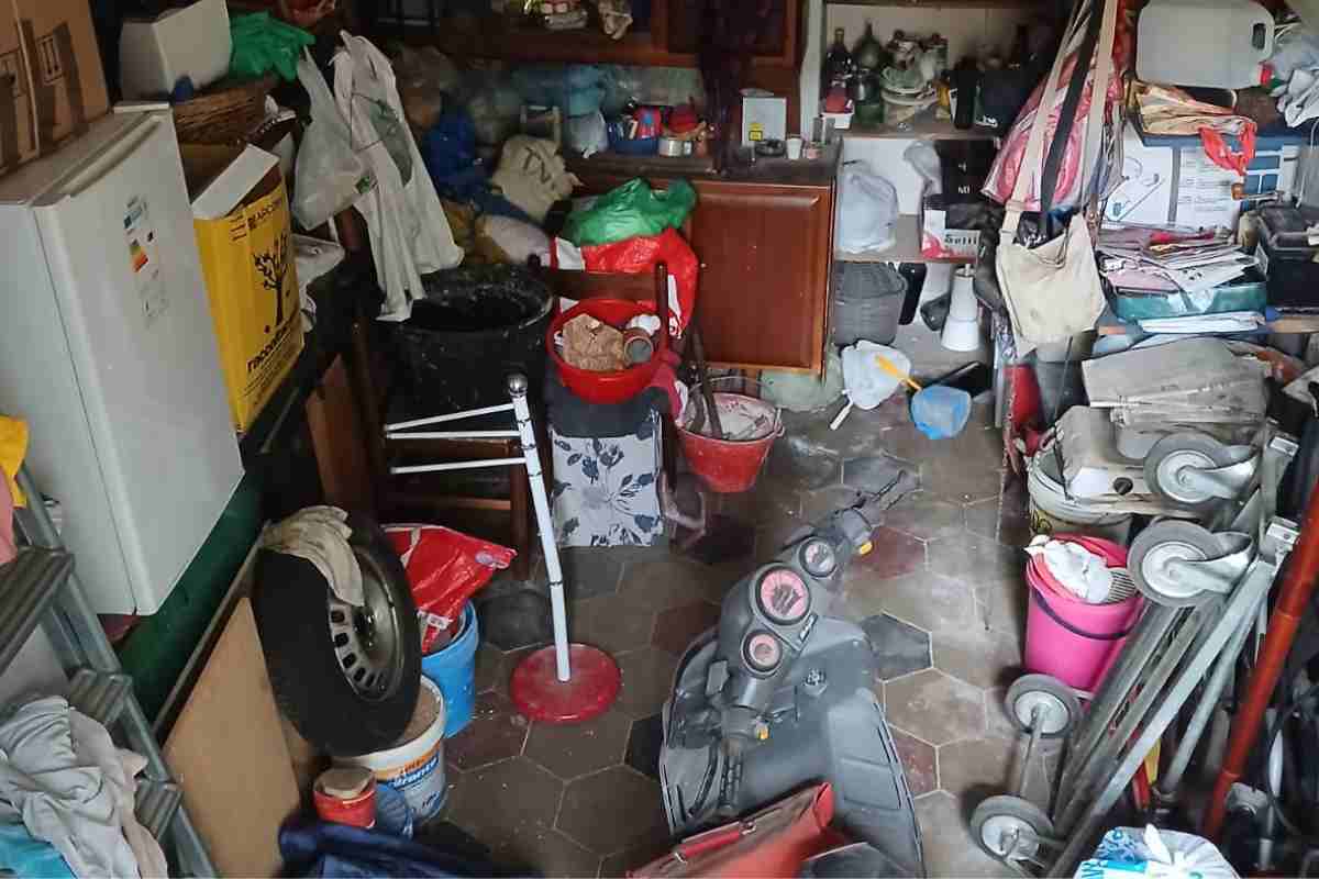 Il locale dove era rinchiuso il cagnolino
